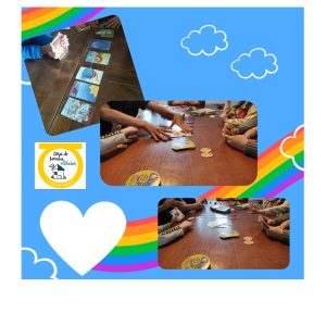 Niños jugando a juegos de mesa