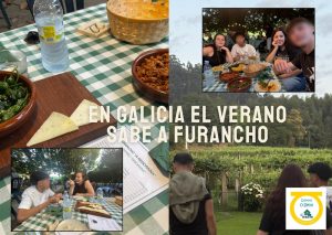 Chicos comiendo en un furancho