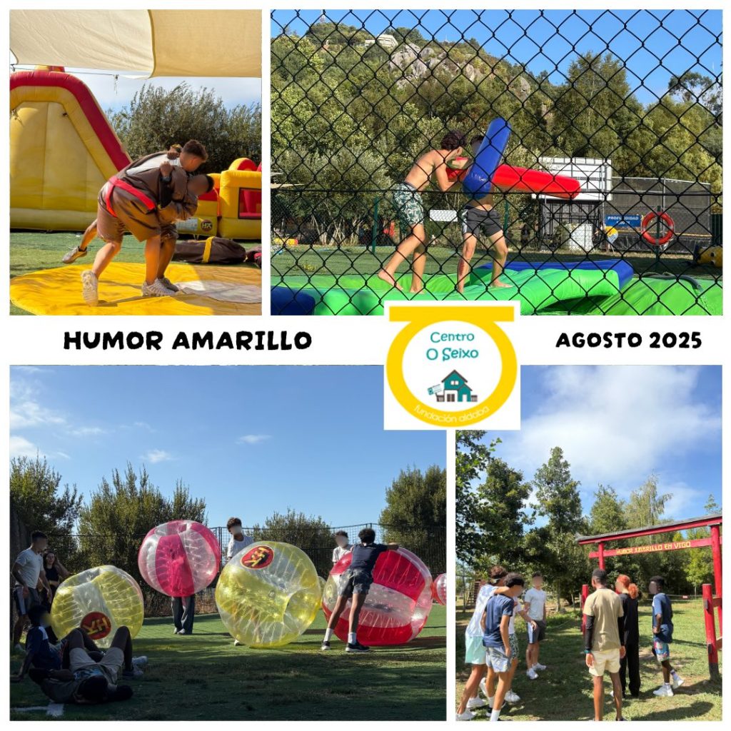 chicos haciendo juego de humor amarillo