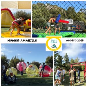 chicos haciendo juego de humor amarillo