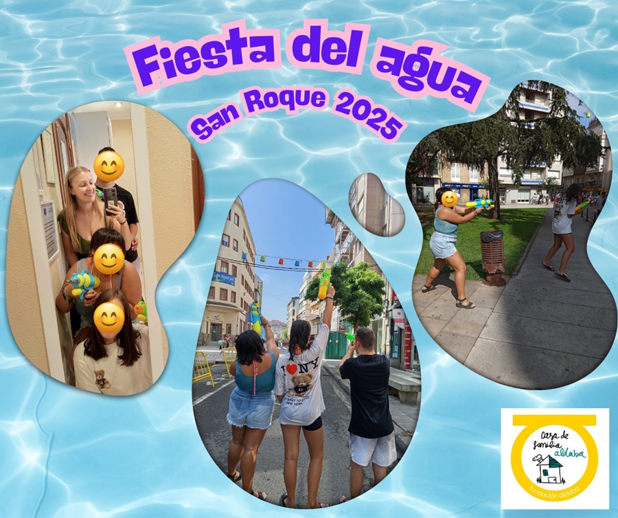 Chicos en fiesta del agua