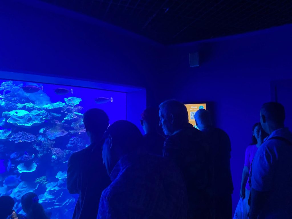 Personas en acuario