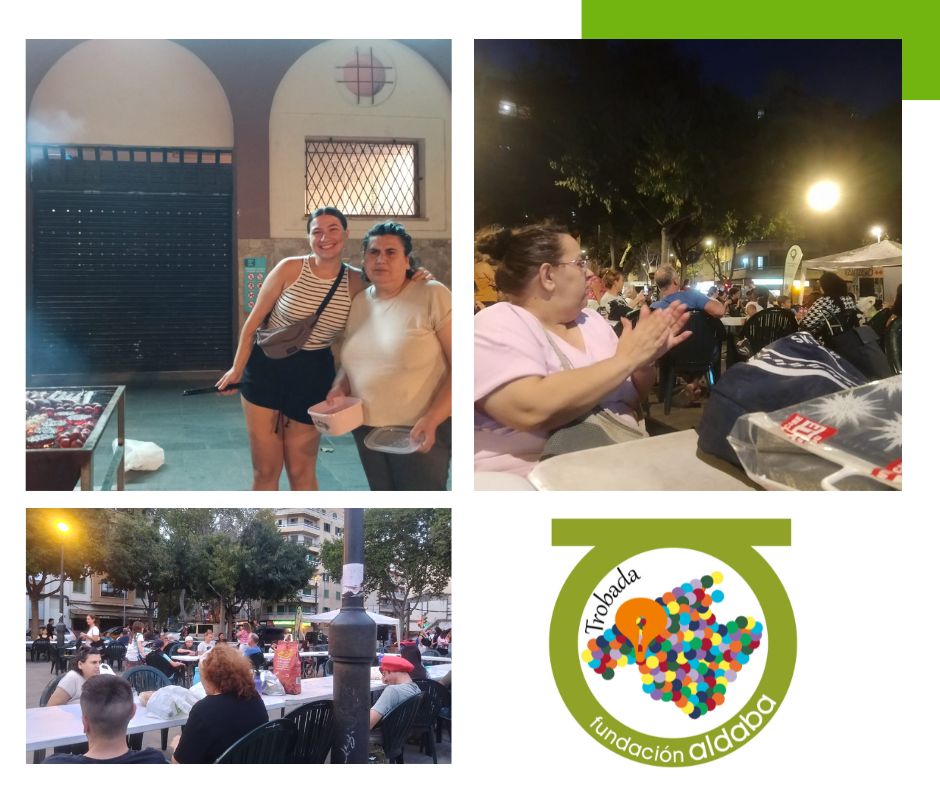 Personas en las fiestas del barrio