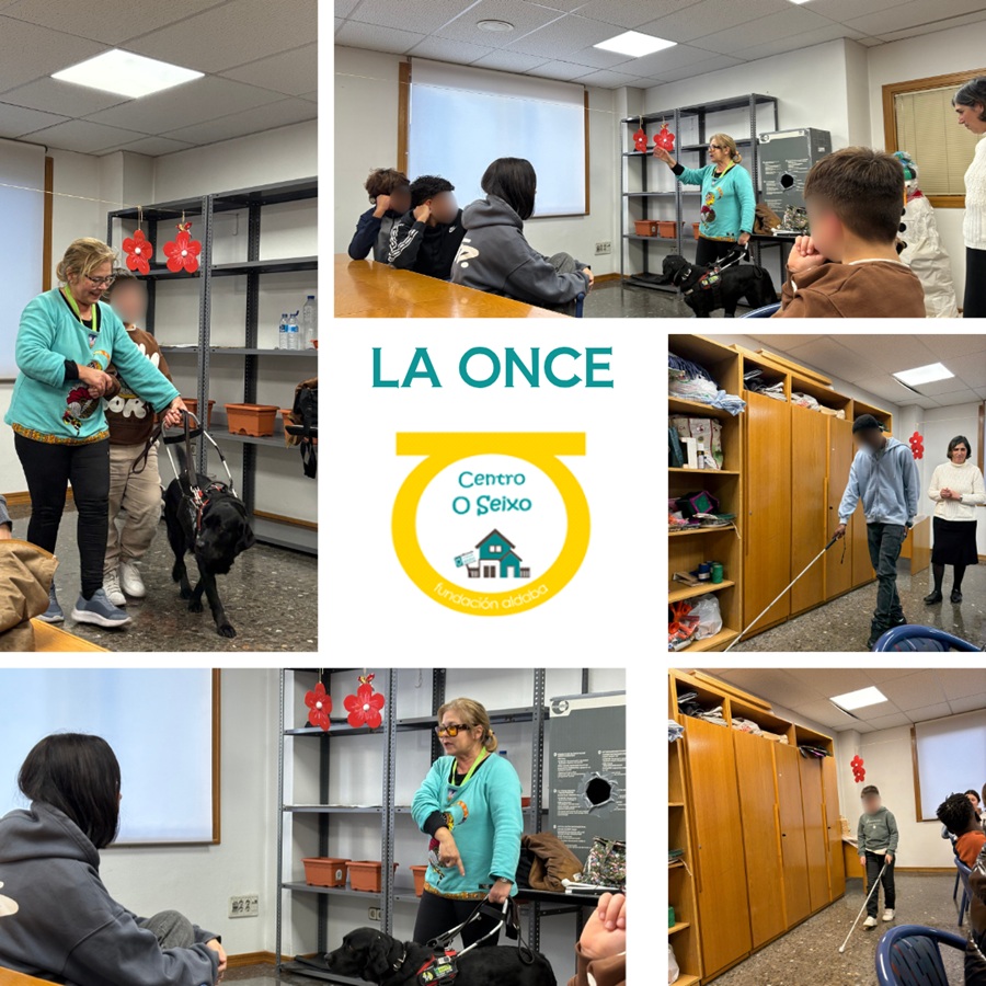 Niños en taller sobre discapacidad visual