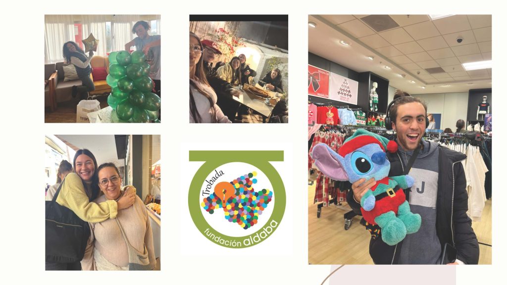 Personas de compras y tomando algo