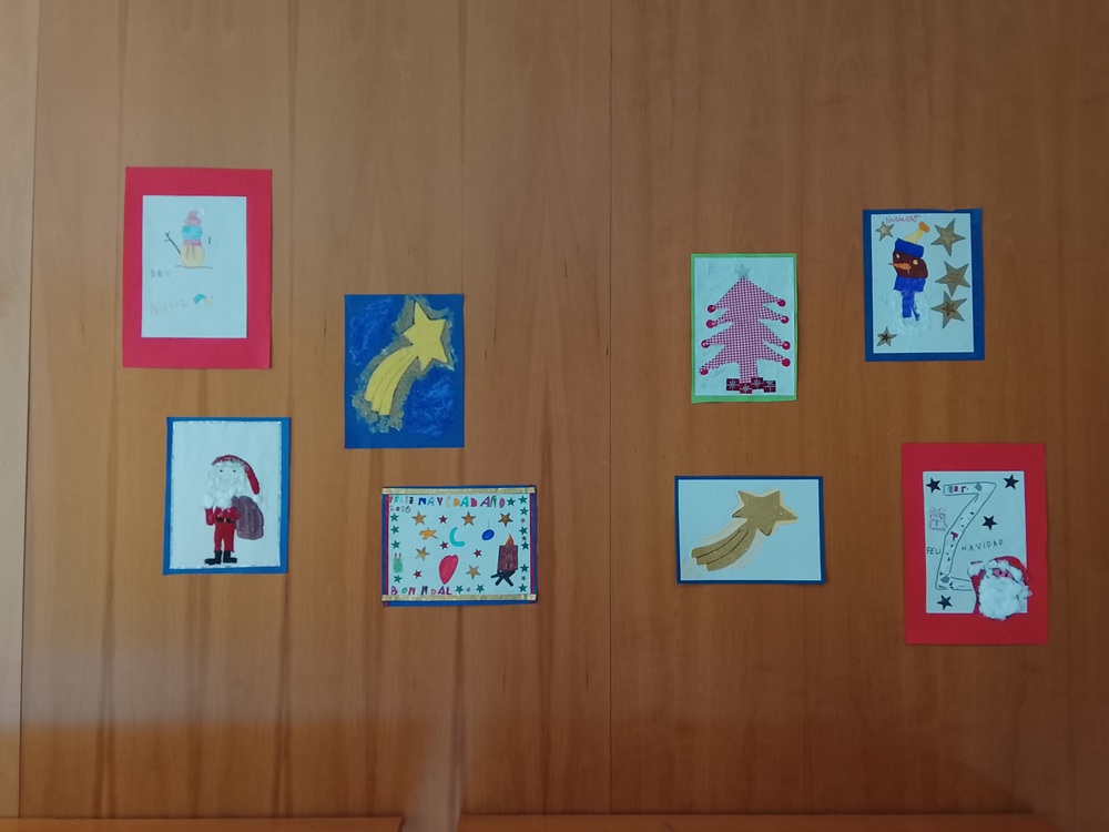 Foto con postales navideña