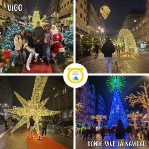 Niños y niñas visitando la Navidad en Vigo
