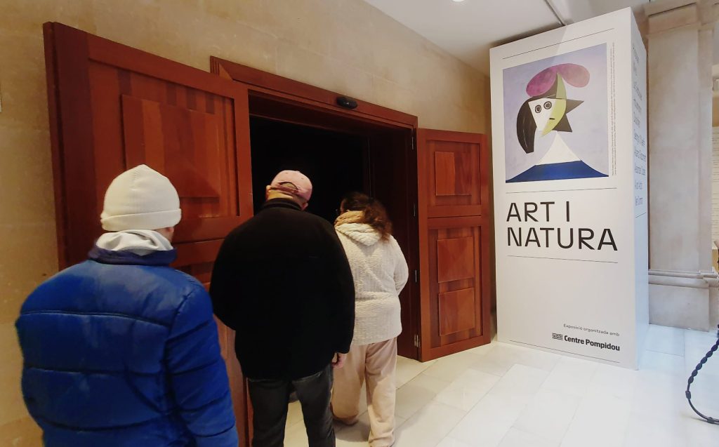 Persona viendo exposición