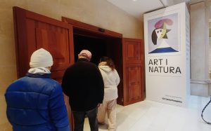 Persona viendo exposición