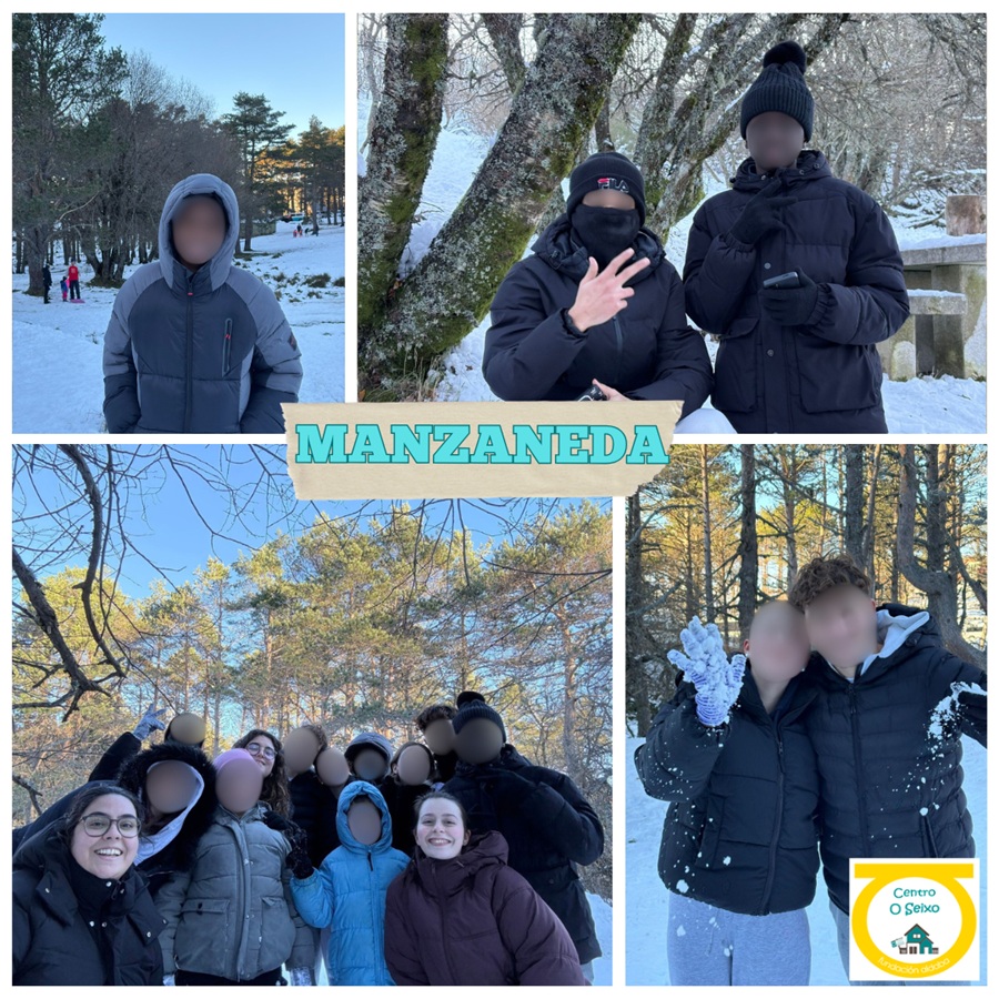 Chicos y chicas en la nieve