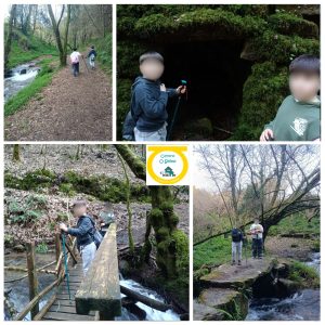 Niños y niñas en ruta por el campo