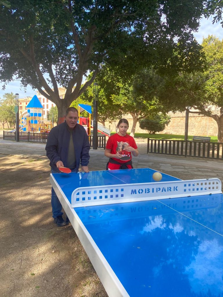 Personas jugando al pin pon