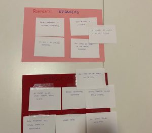 Foto del mural que se hizo con las frases de los participantes