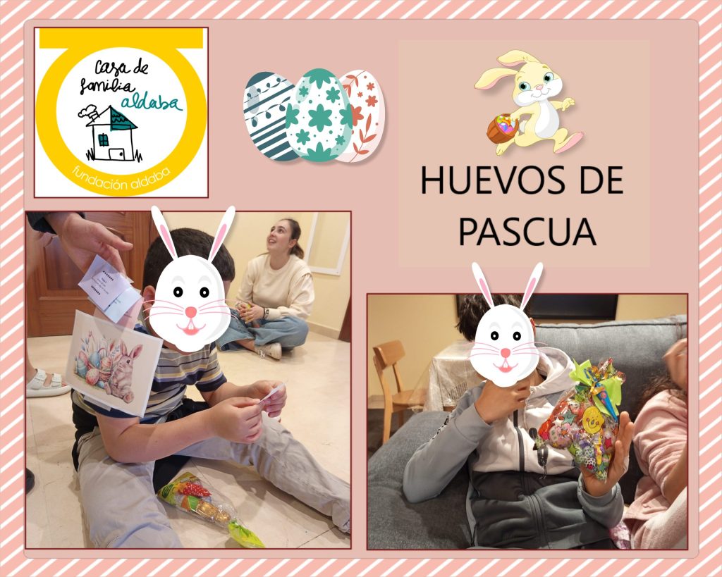 Niños jugando con huevos de pascua
