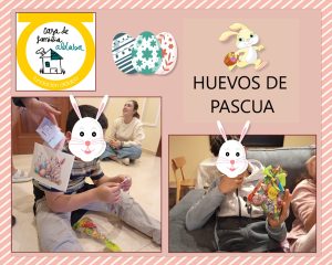 Niños jugando con huevos de pascua