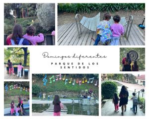 Collague de fotos de niños en el parque