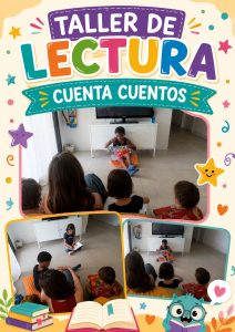 Niños haciendo de cuentacuentos