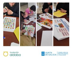 Collague de fotos de personas en taller de alimentación saludable
