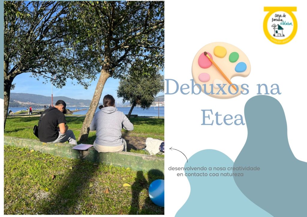 Niños dibujando en la ria