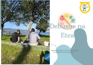 Niños dibujando en la ria