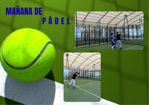 Collague de fotos de chicos jugando al padel