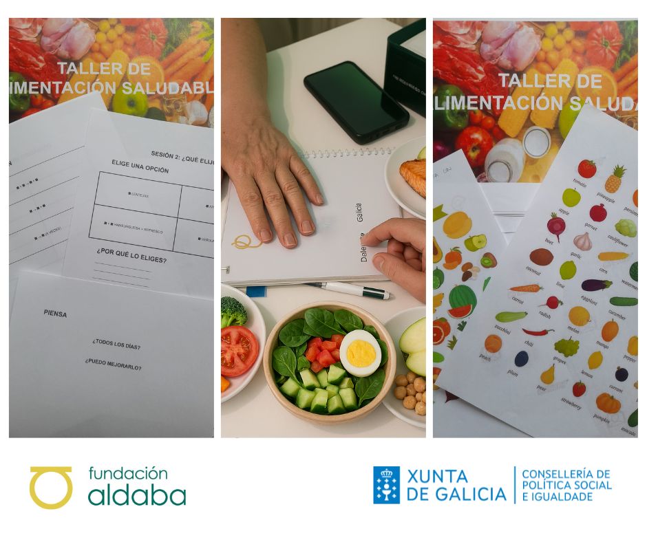 Collague de fotos del taller de alimentación saludable