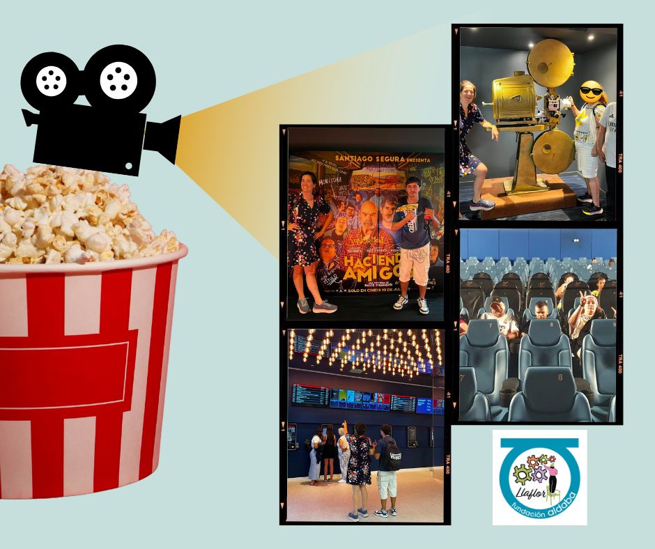 Collague de fotos de personas en el cine