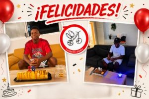 Collague de dos fotos con dos chicos soplando velas