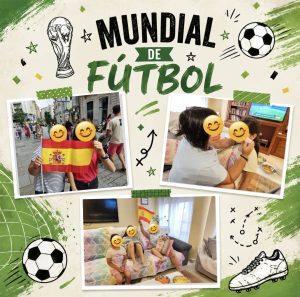 Collague de fotos de niños animando a la selección