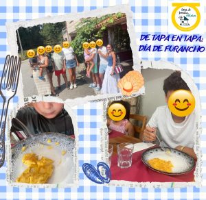 Collague de fotos de niños comiendo