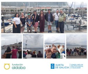 Collague de personas en excursión por Cangas
