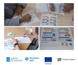 Personas haciendo actividades en un taller de actividades de la vida diaria