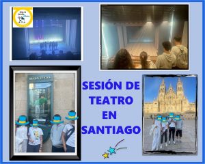 Collague de fotos con adolescentes en el teatro