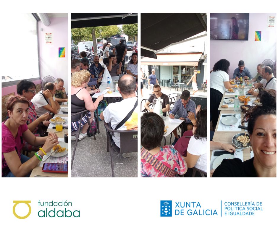 Collague de fotos de personas comiendo