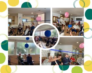 Personas mayores en residencias haciendo deporte adaptado