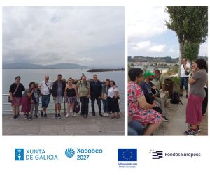 Collague de fotos de personas en la ria de Vigo