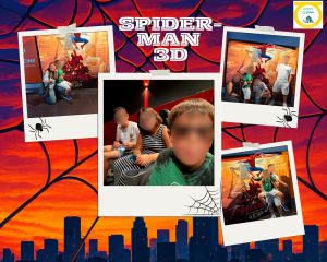 Collague de fotos de niños en el cine