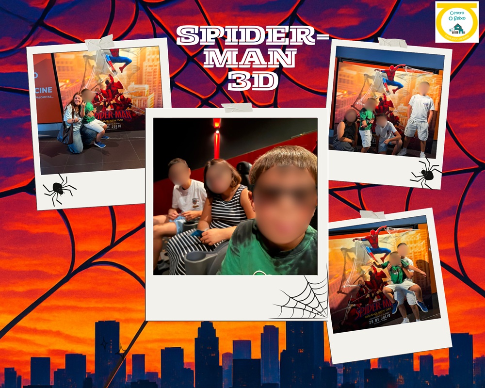 Collague de fotos de niños en el cine