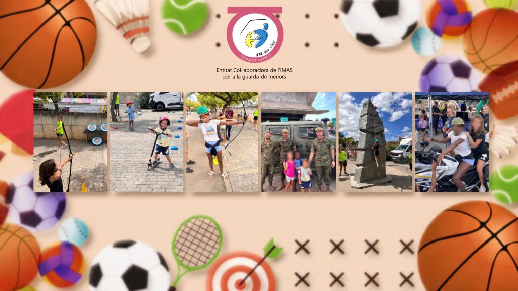 Collague de fotos de niños haciendo deporte