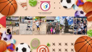 Collague de fotos de niños haciendo deporte