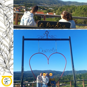 Collague de fotos de chicos en el mirador de la perdiz