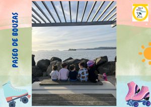 Fotos de 5 niños de espaldas mirando al mar