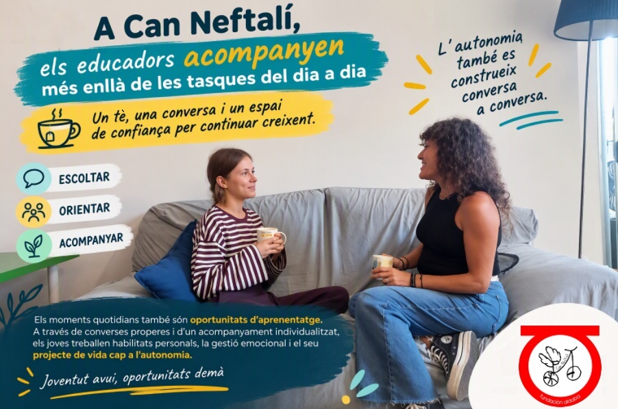 Foto de dos personas hablando